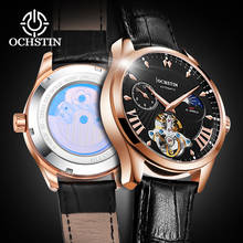Ochстин модные турбийон механические часы Мужские Автоматические классические розовое золото кожа механические наручные часы Reloj Hombre 2020 2024 - купить недорого