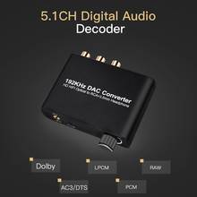 5.1 digital ao conversor analógico 192khz dac digital coaxial conversor de áudio suporte lpcm/pcm/cru para sistemas de cinema em casa 2024 - compre barato