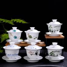 180ml Hand Painted Ceramics Tea Set Gaiwan Teaware Sets Kung Fu Tea Ceremony Tea Set Supplies Decoration Accessories Crafts 2024 - buy cheap