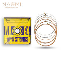 NAOMI 6pcs/1pack Professional Acoustic Guitar Strings Hexagonal Steel Core + Phosphor Bronze  .013-.054 Inch Deep Tone NA-G4 2024 - buy cheap