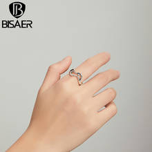Bisaer-anillo abierto de Plata de Ley 925 para mujer, joya elegante con forma de estrella y galaxia, joyería de marca, regalo ECR710 2024 - compra barato
