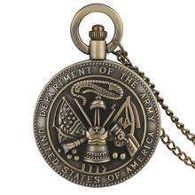 Античные Соединенные Штаты Америки Отдел армии кварцевые карманные часы ретро Подвеска для ожерелья часы-цепочки для мужчин и женщин 2024 - купить недорого