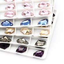 Cristal brillante con forma de hacha K9 para coser diamantes de imitación, botones de cristal planos, decoraciones, artesanía DIY brillante de alta calidad 2024 - compra barato