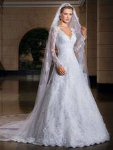 2020 New Elegant Luxury Lace Ball Gowns Wedding Dress Vintage Plus Size Customized Vestido De Noiva 2024 - buy cheap