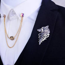 2 Pieces Vintage Wolf Brooch Pin Badge Lapel Pin Shirt Suit Men Jewelry Gift 2024 - buy cheap