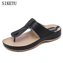 SIKETU summer women's sandals and slippers feet leisure comfortable flat pregnant women slippers outdoor walking women sandals 2024 - buy cheap