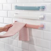 Soporte de plástico montado en la pared, colgador adhesivo para baño, cocina, armario, puerta, toallero, barra de gancho fuerte 2024 - compra barato