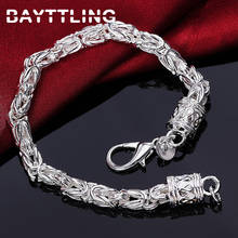 BAYTTLING-pulsera de plata de ley 925 para hombre y mujer, brazalete con cadena de grifo fino de 5mm, de 8 pulgadas, regalos de joyería de boda 2024 - compra barato