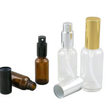 Atomizador de perfume de bolsillo de vidrio transparente, botella de muestra con tapa de oro negro, 5, 10, 15, 20, 30, 50, 100 ml, 15 Uds. 2024 - compra barato
