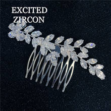 Luxury Fashion Bride Elegant Wedding Hair Comb Shiny zircon Rhinestone Lady Hairpin Bride Girl Jewelry Headdress 2024 - buy cheap