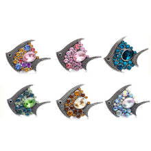 10pcs/lot New Snap Jewelry Rhinestone Fish 18mm Snap Buttons Fit 18mm Snap Bracelet Necklace Women Jewelry 2024 - buy cheap