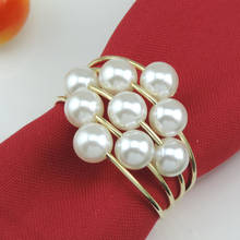 Hot Sale Pearl napkin ring 12pcs/lot Multi appearance Colors Napkin Ring Serviette Weddings and Hotel supplies Free Shipping 2024 - buy cheap