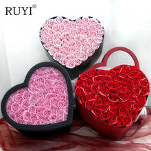 New Valentine's Day Heart Shaped Soap Rose Flower Gift Box Wedding Simulation Flower Packaging Box Wedding Decoration Gift Box 2024 - buy cheap