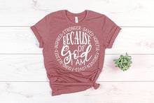 Christian Because Of God Jesus Faith Religious Shirt 100% Cotton  Funny Letter print Graphic O neck Tshirt Ladies Drop shipping 2024 - buy cheap