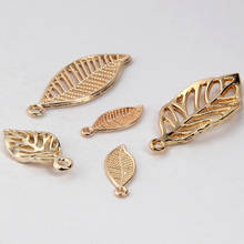 20pcs/lot High Quality KC Golden Charm Leaf Hollow Leaves Charms Pendant For Necklace Bracelet Jewelry Making Accessories 2024 - buy cheap
