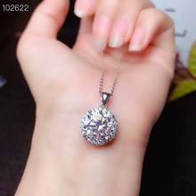 super big size  crackling moissanite pendant for girl silver jewelry birthday gift shiny better than diamond fine ornament round 2024 - buy cheap