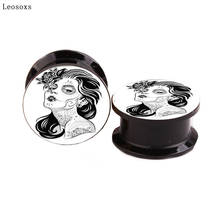 Leosoxs 2pcs Fashion New Product SMOKING GIRL Ear Expander Ear Expander Exquisite Human Body Piercing Jewelry 2024 - buy cheap