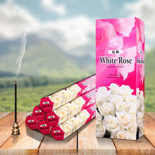 Varita de incienso de Rosa Blanca Original, incienso Natural de aromaterapia, especias para el hogar, interior, aire limpio, Yoga 2024 - compra barato