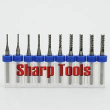 Kit de cuchillas para fresadora de grabado, Mini herramientas de carburo PCB de 1,0mm, 1,5mm, 2,0mm, 2,5mm, 3,0mm, broca de corte CNC 2024 - compra barato