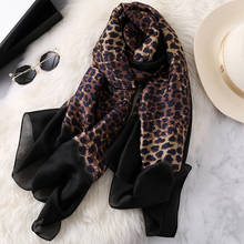 2020 new summer women fashion quality soft silk scarf Leopard print  printing scarves female shawls Beach cover-ups wraps hot 2024 - buy cheap