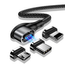 Magnetic Fast charger cable Type C USB cable For Huawei P40pro Micro USB Cable USB C-Charger Phone line LED quick charging cable 2024 - buy cheap