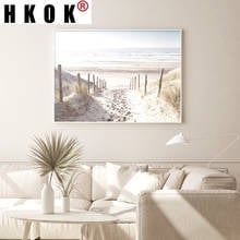 Hkok dunas do mar do norte paisagem caminho arte da parede pintura da lona cartaz e impressão imagens para sala de estar decoração interior casa 2024 - compre barato