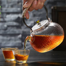 Bule de chá de vidro transparente, bule de chá clássico retrô resistente a altas temperaturas reforçado de alta capacidade de vidro 2024 - compre barato
