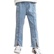 Jeans rasgado para meninas, calça casual estilo para meninas primavera outono roupas para meninas 6 8 10 12 14 2024 - compre barato