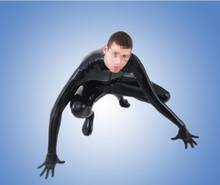 Sexy Black Latex Male Tight Bodysuit Fetish Wet Look Rubber Costumes Jumpsuit For Man Plus Size 2024 - buy cheap