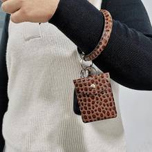 Bohemia PU Leather Wristlet Keychain Bangle With Card Bags for Women New Fashion Jewelry Pendant Keychains UKEN 2024 - buy cheap