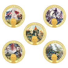WR American Civil War Gold Collectible Coins Set Military Souvenir Coin Holder Army Challenge Coins Medal Gift Item Dropshipping 2024 - buy cheap