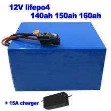 Lifepo4-Paquete de batería de fosfato de hierro y litio para carrito de golf AGV, base de telecomunicaciones, energía solar eólica, cargador de 15A, 12V, 140ah, 150ah, 160ah 2024 - compra barato