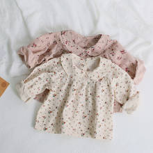 Блузки с цветочным принтом для маленьких девочек; Новые осенние шикарные топы в Корейском стиле для маленьких детей; Детские рубашки принце... 2024 - купить недорого
