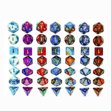 15 Kinds Option High Quality two-color Digital Dice With Pearlized Effect Dice Set 7PCS/LOT Polyhedral Dice 2024 - buy cheap