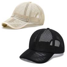 Gorra de béisbol de malla completa para hombre y mujer, gorro transpirable de secado rápido con protección solar, Snapback con visera, para verano 2024 - compra barato