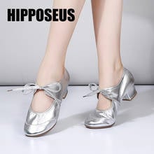 Обувь для бальных танцев Hipposeus; Обувь для латинских танцев для женщин; Женская обувь для танго; Танцевальная обувь для сальсы; Сандалии с закрытым носком на резиновой подошве 2024 - купить недорого