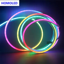 Fio de sílica neon de led ws2812b, lâmpada flexível de led com 96leds/m 3838ic t0612 t0410, tubo ip65 à prova d'água para decoração 2024 - compre barato