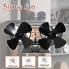 Fan Home Efficient Heat Distribution Dual Head 8 Blade Fireplace Fan Upgrade Heat Powered Stove Fan Wood Burner Eco Friendly 2024 - buy cheap