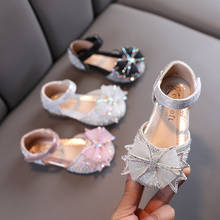 Sandalias con diamantes de imitación para niña, zapatos de princesa para boda, fiesta, baile, actuaciones, color negro, plateado, rosa, Verano 2024 - compra barato
