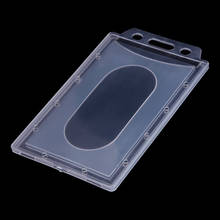 Funda de plástico transparente para tarjetas de identificación, protector de plástico duro Vertical para tarjetas de crédito, soporte de doble cara, 5 uds. 2024 - compra barato