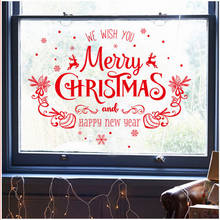 Веселые рождественские наклейки на стену с новым годом Алфавит Окно Стекло ПВХ наклейка обои для дома сделай сам наклейка на новый год Рождество Декор 2024 - купить недорого