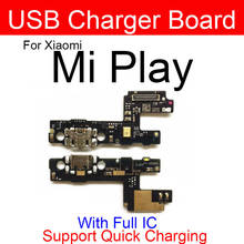 Placa de carregador usb com microfone para xiaomi mi play, placa de conector pcb flex, peças de reposição para celular 2024 - compre barato