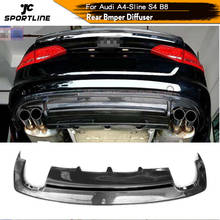 Car-Styling Carbon Fiber Auto Rear Bumper Diffuser Lip Spoiler Guard for Audi S4 A4 Sline Only 2009 - 2012 2024 - buy cheap