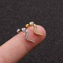 Cz Snake Tiny Cartilage Earring Small Cartilage Stud Ear Helix Piercing Jewelry Tragus Conch Earring Stud 2024 - buy cheap