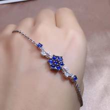 new style  blue sapphire gemstone bracelet for women with silver 2024 - buy cheap