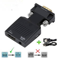 Convertidor VGA macho compatible con HDMI hembra con Cables adaptadores de Audio 720/1080P para HDTV Monitor proyector PC portátil TV Box 2024 - compra barato