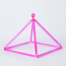5" Pink Color quartz crystal singing pyramid for therapy healing - sound healing 2024 - buy cheap