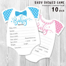 10pcs/lot Baby Shower Party Supplies Advice and Predicition Cards Parent Message Neutral Shower Game Advice Book Fun Gender zz19 2024 - buy cheap