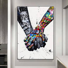 Graffiti Art Lovers Holding Hands Canvas Posters And Prints Abstract Street Art Paintings On the Wall Art Pictures Home Decor 2024 - buy cheap