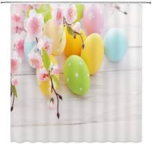 Easter Shower Curtain Color Egg Spring Pink Floral Plant Kids Bathroom Decor Polyester Fabric Home Bathtub Cloth Hanging Curtain 2024 - buy cheap